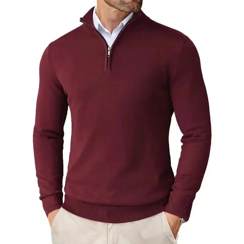 Versatile men's half-zip sweater, a comfortable pullover for effortless, all-season layering.