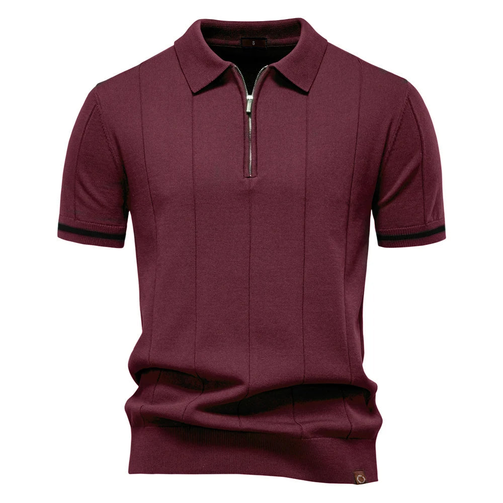 Men's comfortable short sleeve quarter-zip polo, perfect for summer wear or smart casual events.
