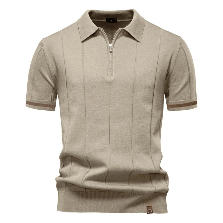 Classic men's short sleeve quarter-zip polo, a comfortable and stylish top for versatile fashion.