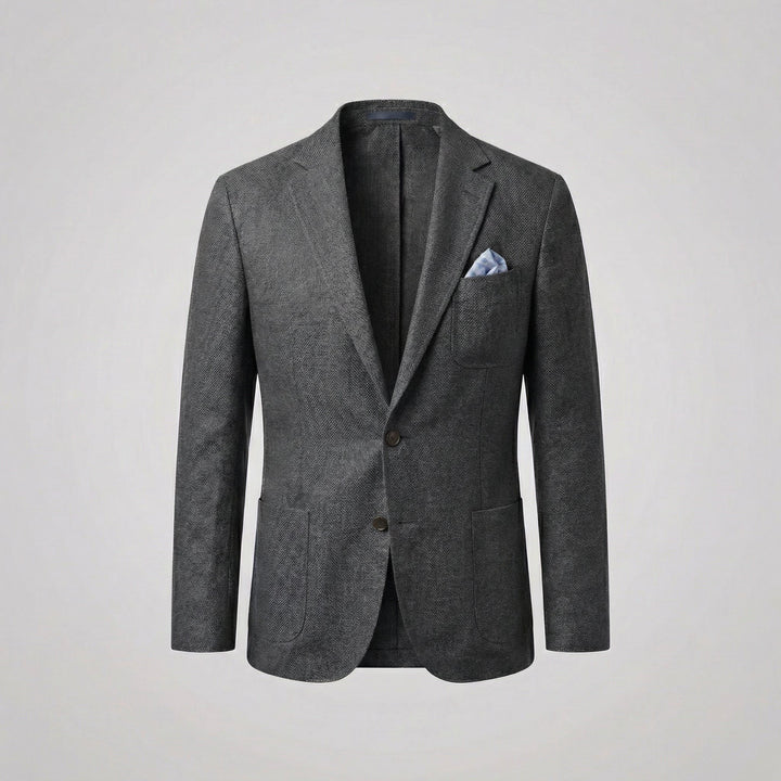 Menswear relaxed fit blazer jacket. Comfortable, lightweight for summer casual wear.