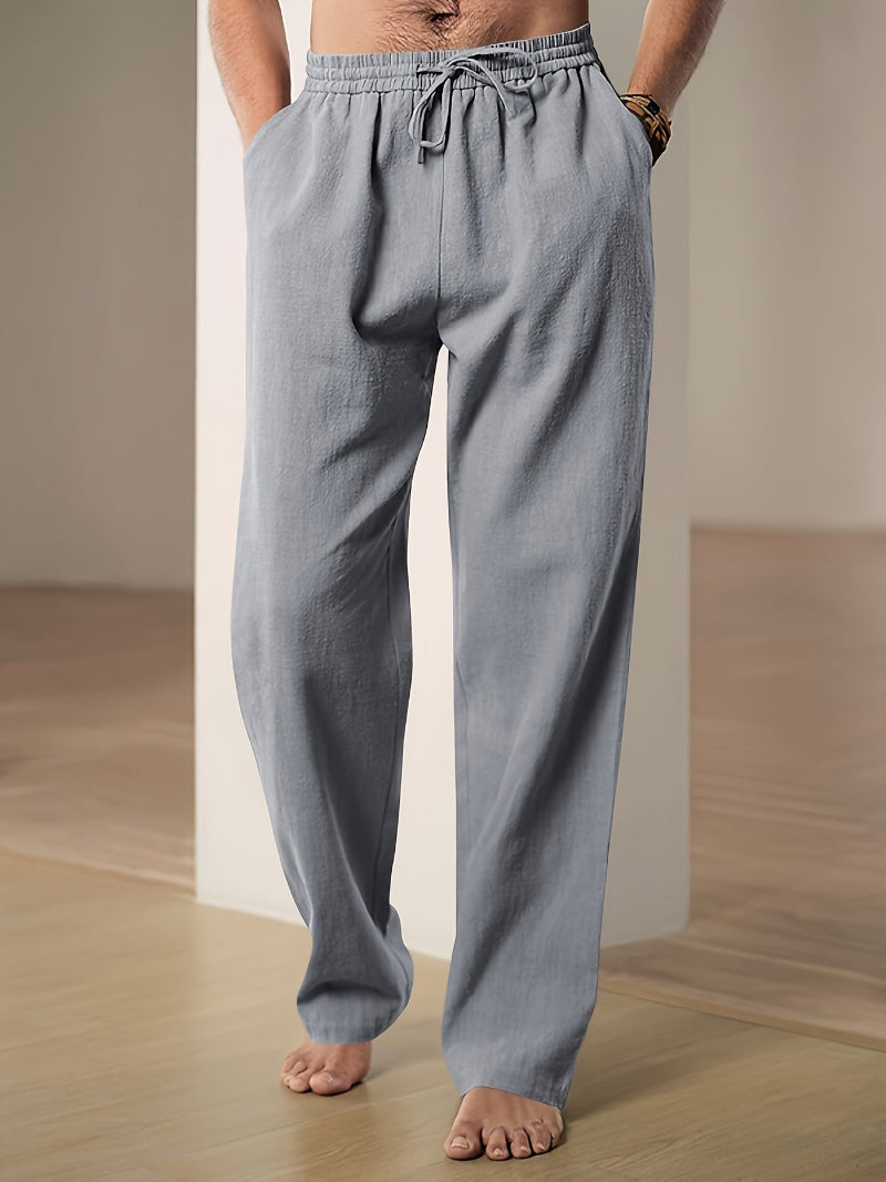 Modern men's relaxed fit drawstring pants, combining fashion with all-day comfort and versatility.