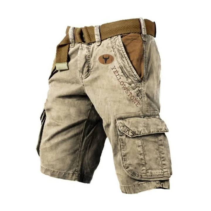 Functional men's cargo shorts with multiple pockets. Relaxed fit for outdoor activities, hiking, and everyday storage.
