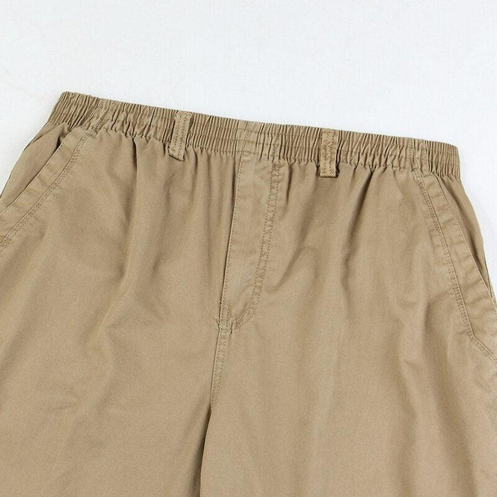 Men's relaxed fit straight leg pull-on casual trousers. Chino style pants with elastic waist for ultimate comfort.