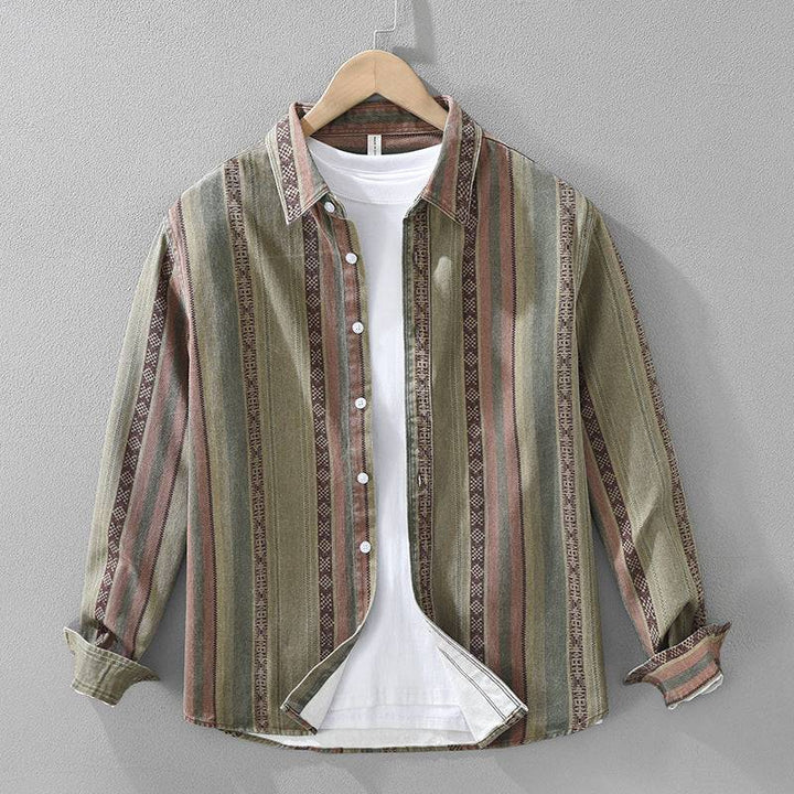 Stylish men's striped Medina shirt with a relaxed fit. Ideal casual button-down for spring, summer outings & resortwear.