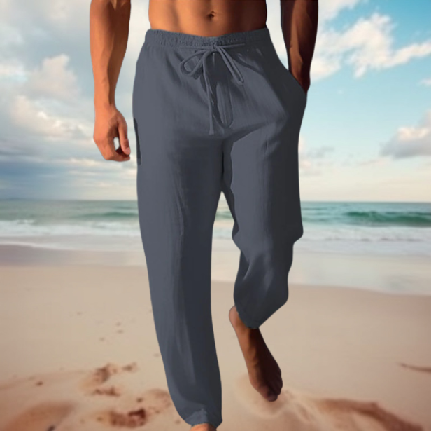 Breathable men's relaxed fit pants, designed for ultimate comfort & casual daily wear during summer.