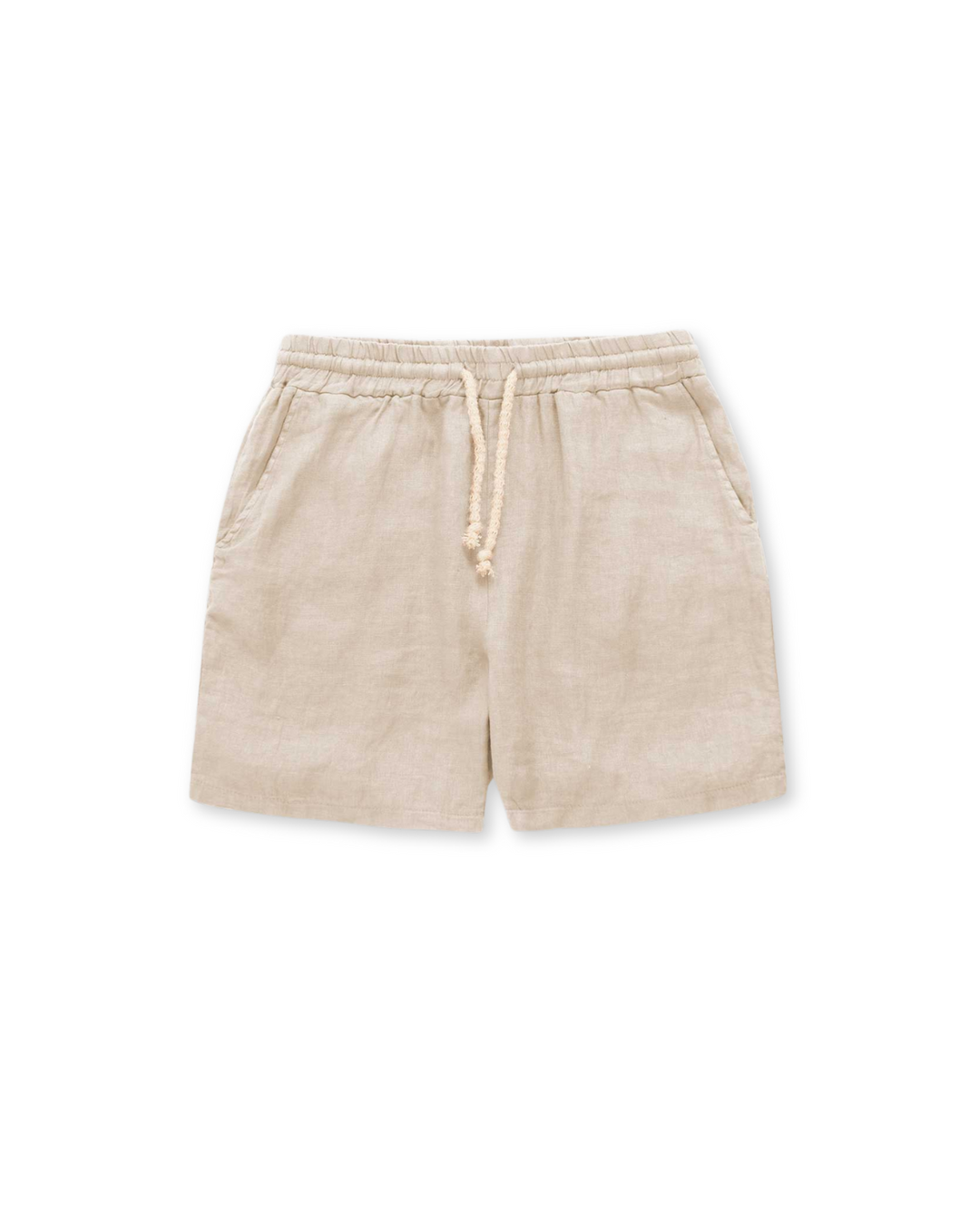 Close-up of comfortable men's drawstring shorts, showcasing breathable fabric & relaxed fit for summer casual wear.