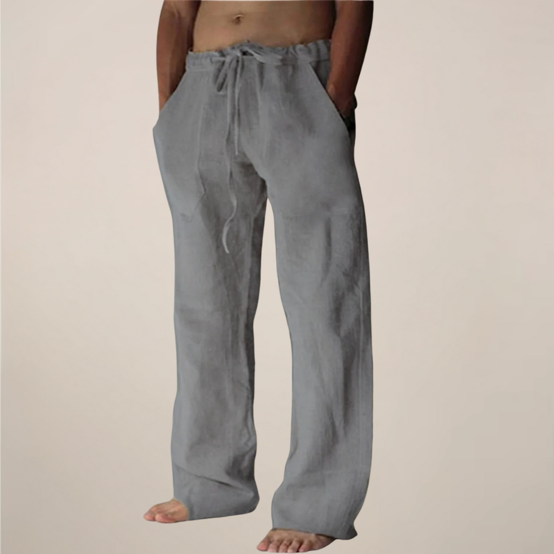 Everyday men's wide leg casual trousers, relaxed fit, comfort for summer & spring.