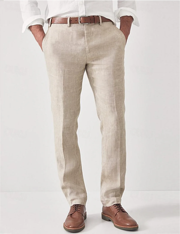 Stylish men's casual harem pants with an elastic waist, ideal for relaxed summer days & comfortable everyday wear.