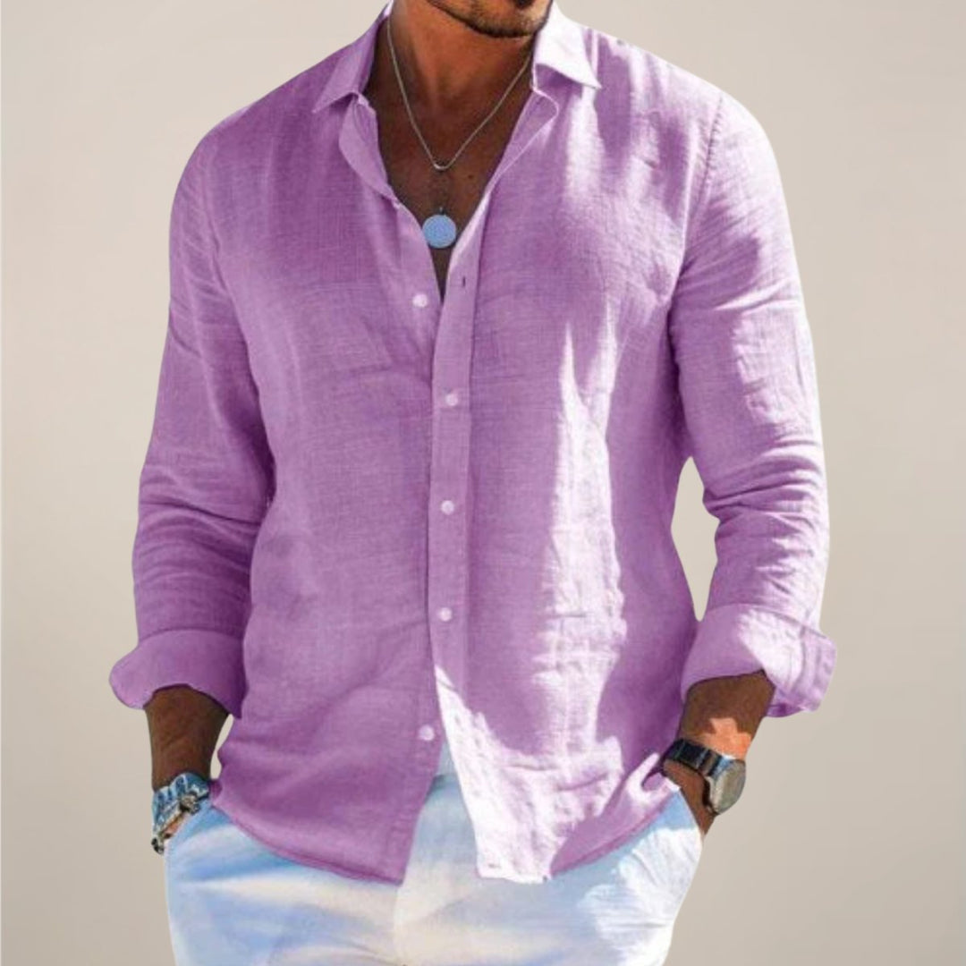 Versatile men's button-up long sleeve shirt. Smart casual to casual, offering ultimate comfort.