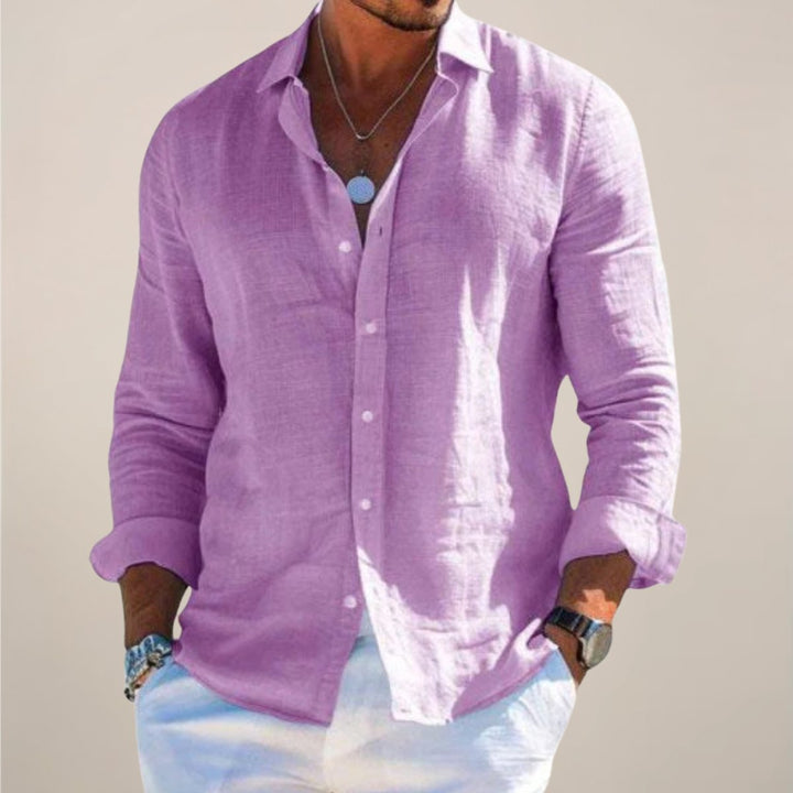 Versatile men's button-up long sleeve shirt. Smart casual to casual, offering ultimate comfort.
