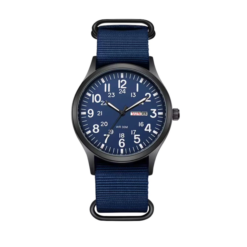 Durable men's sport watch, waterproof and rugged, ideal for military, adventure, and daily active wear.