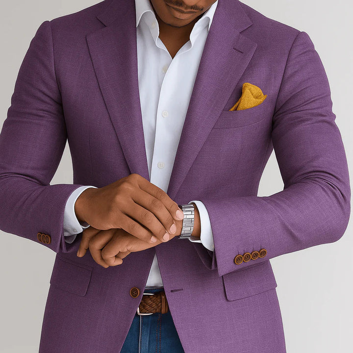 Men's sharp tailored blazer, modern fit for confident style. Ideal for business, formal events & smart casual looks.