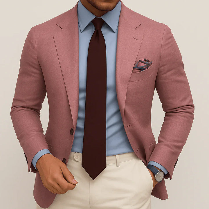 Comfortable men's blazer, modern tailored fit. Features elegant check pattern, perfect for a sharp, confident look.