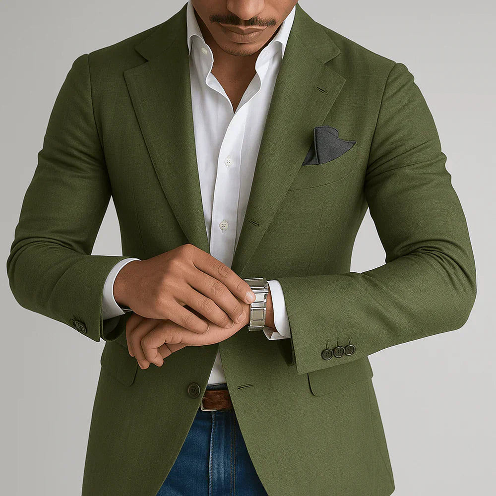 Stylish men's tailored blazer for a sharp and modern look. Versatile for formal wear, business, or smart casual fashion.