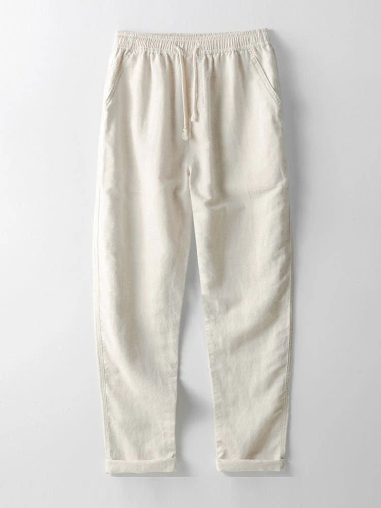 Men's stylish two-piece set: casual shirt and trousers with rolled cuffs, great for summer fashion.