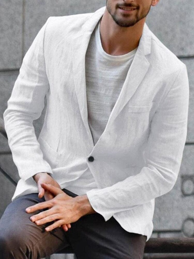 Men's single-breasted summer blazer, tailored for events. Lightweight & stylish formal wear.