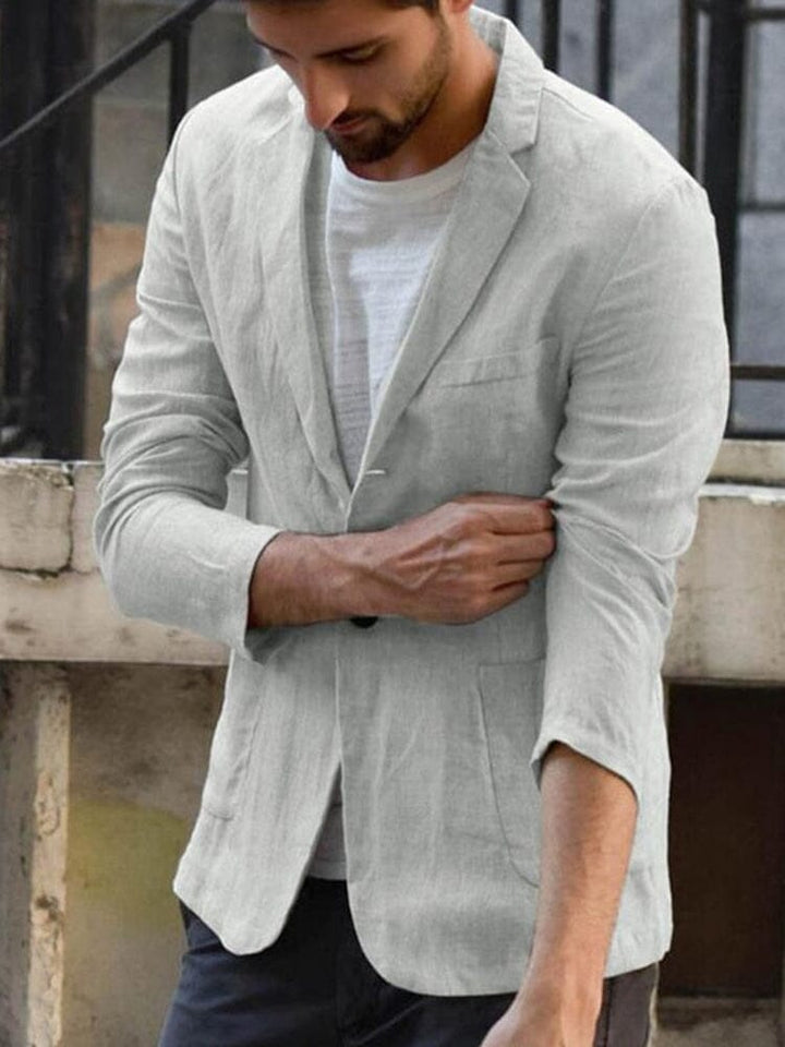 Stylish men's single-breasted summer blazer. Lightweight tailored jacket for events, formal & semi-formal attire.