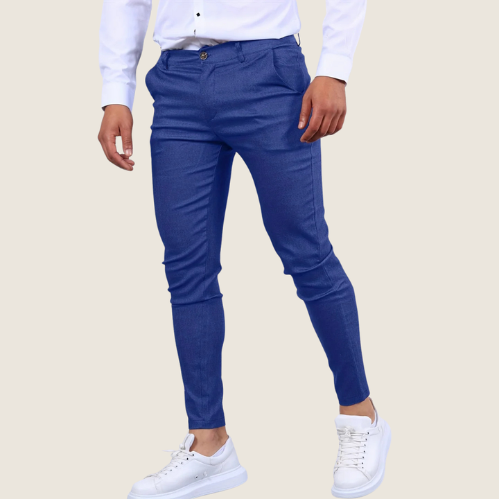 Stylish men's slim fit ankle dress pants, featuring a tapered leg for modern fashion and comfort.