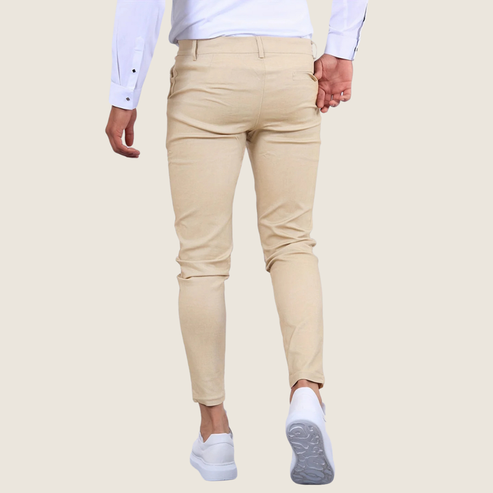 High-quality men's slim fit ankle dress pants, combining modern style with comfort for versatile daily wear.