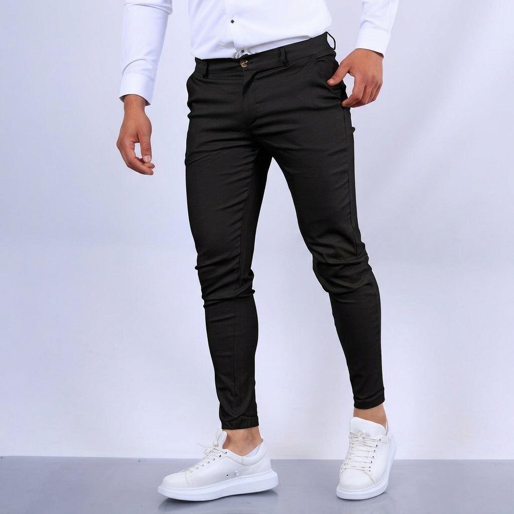 Stylish men's slim fit work trousers for a professional and polished appearance in the office or events.