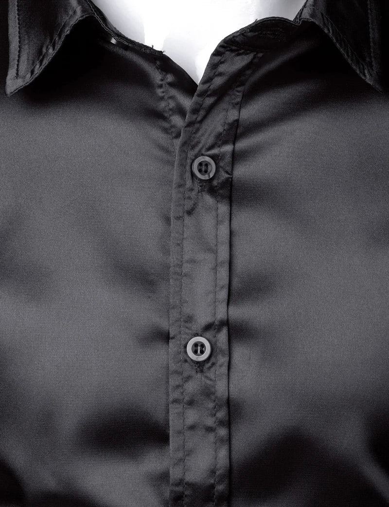Stylish men's slim fit dress shirt with button down collar, long sleeve. Perfect for modern office & formal wear.