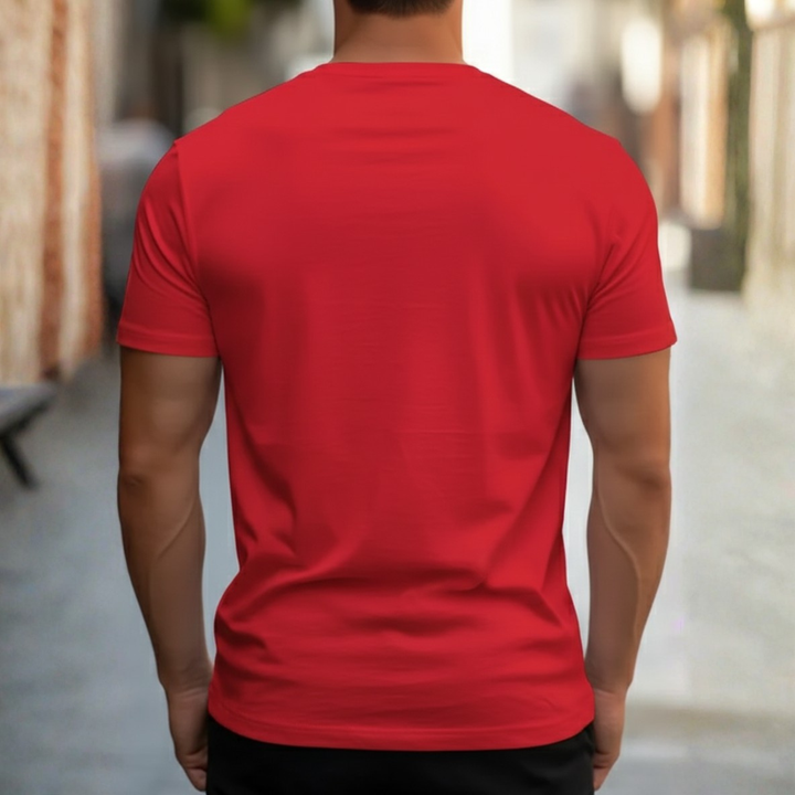Versatile men's slim fit crew neck tee, ideal for layering or solo wear in spring & summer fashion.