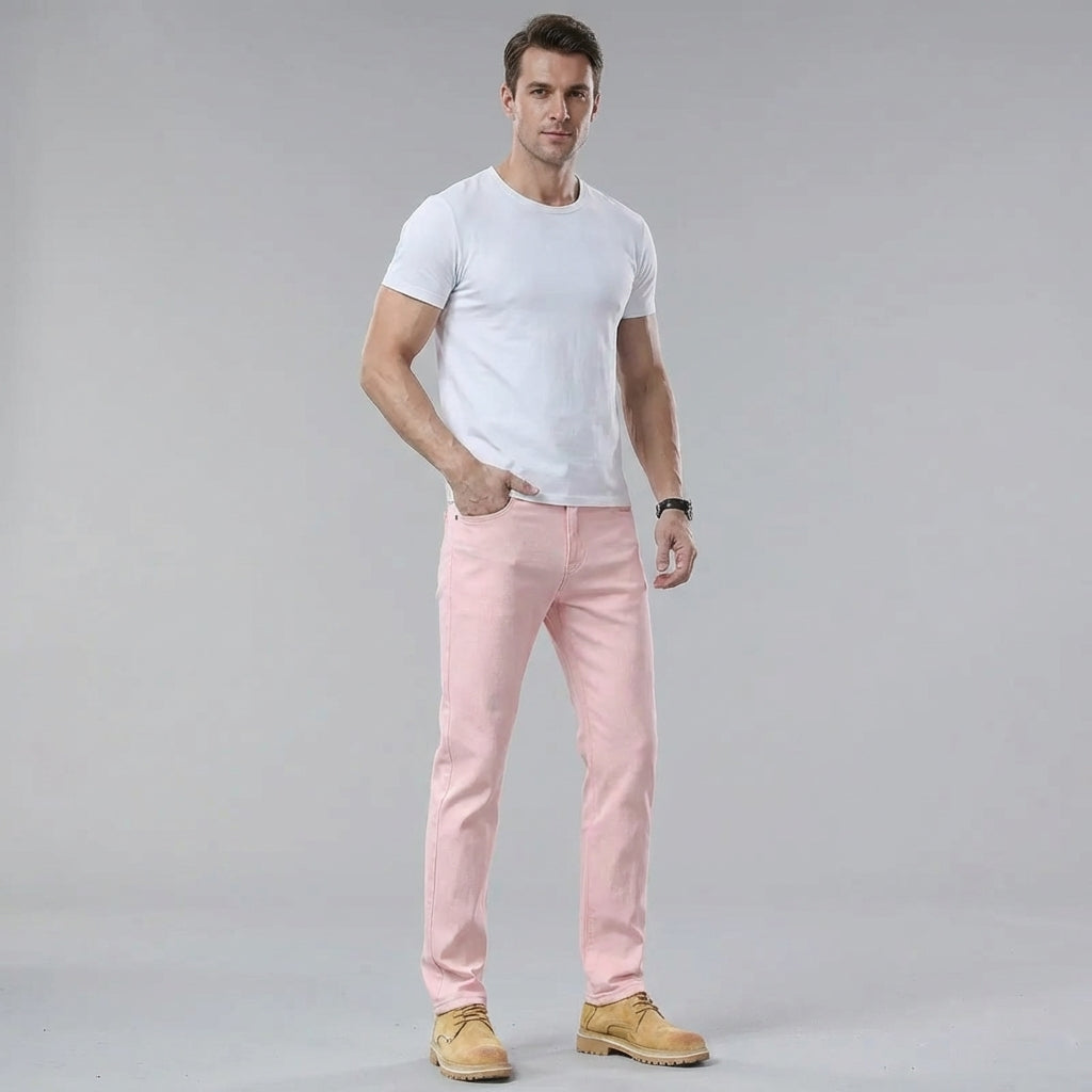 Men's slim fit denim jeans. Modern style casual pants, tailored for all-day comfort & versatile fashion.
