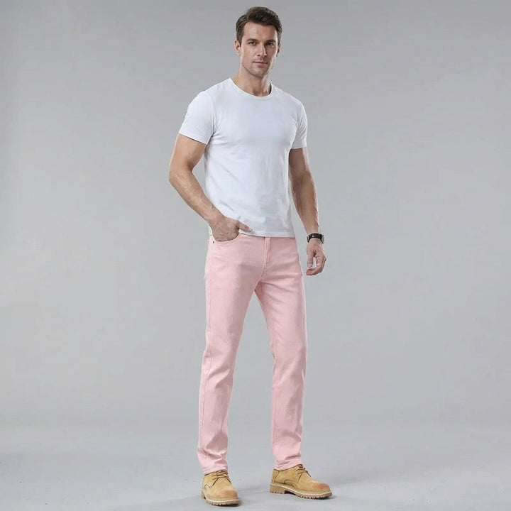 Men's slim fit denim jeans. Modern style casual pants, tailored for all-day comfort & versatile fashion.