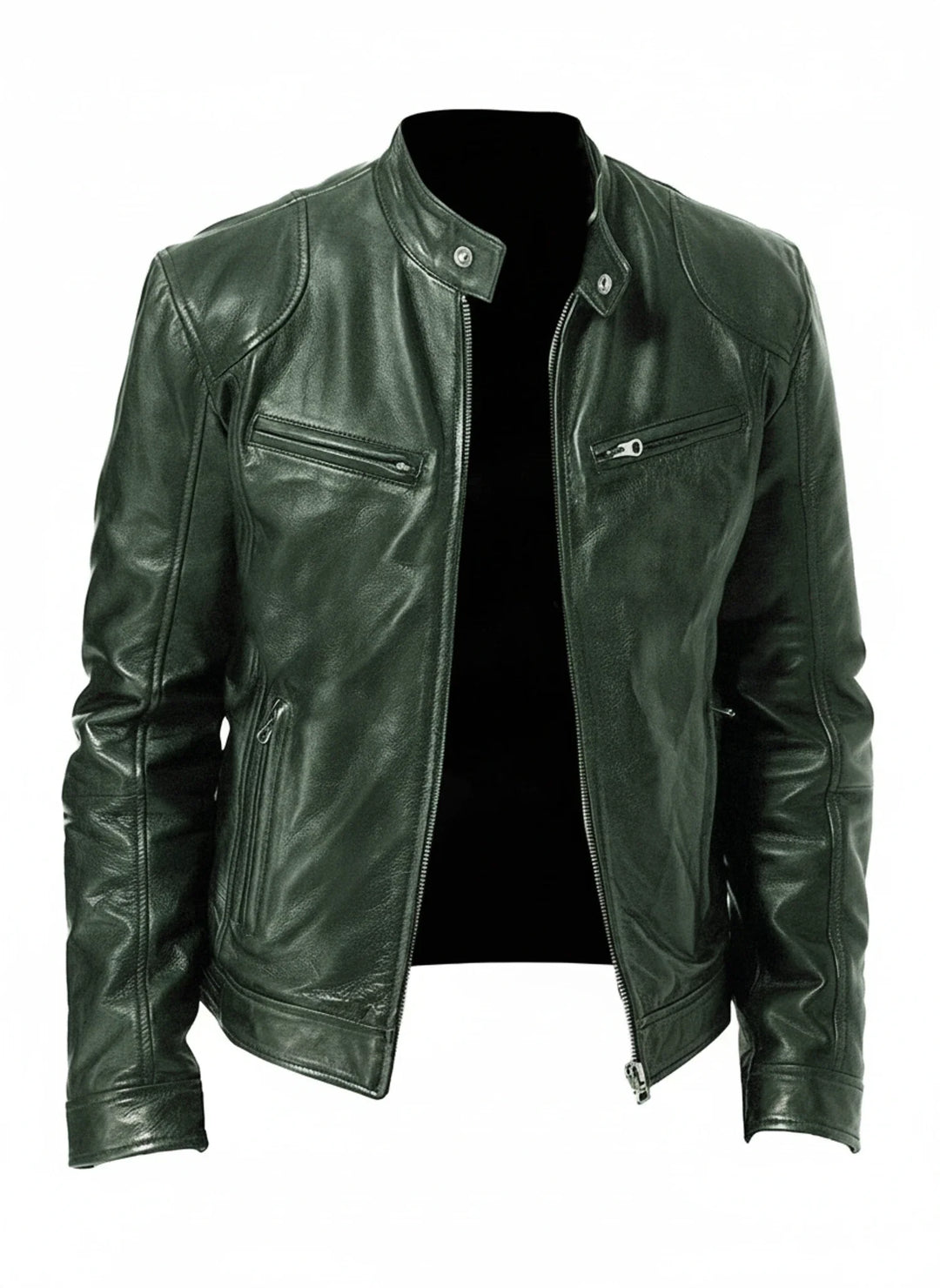 Versatile men's slim fit racer jacket, ideal for casual outings & urban fashion, sleek and modern outerwear.