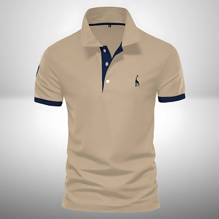 Back view of a breathable men's collared polo shirt, ideal for golf or any smart casual activity.
