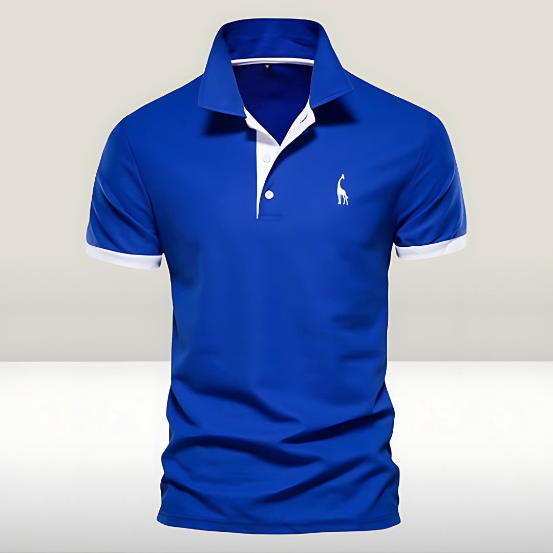 Men's versatile short sleeve polo shirt, a comfortable slim fit golf shirt with contrast accents.