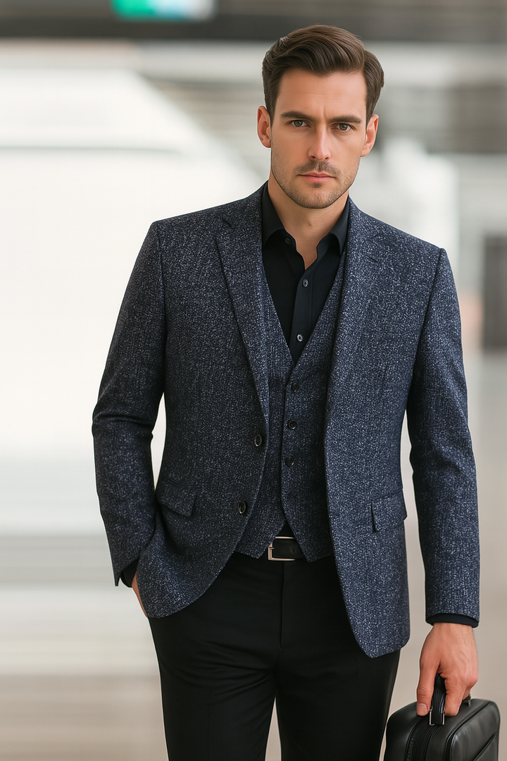 Lightweight men's spring jacket, a stylish slim fit blazer for smart casual looks