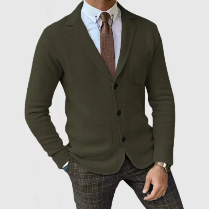 Men's sophisticated notch lapel blazer jacket, ideal for business, formal, or smart casual wear.