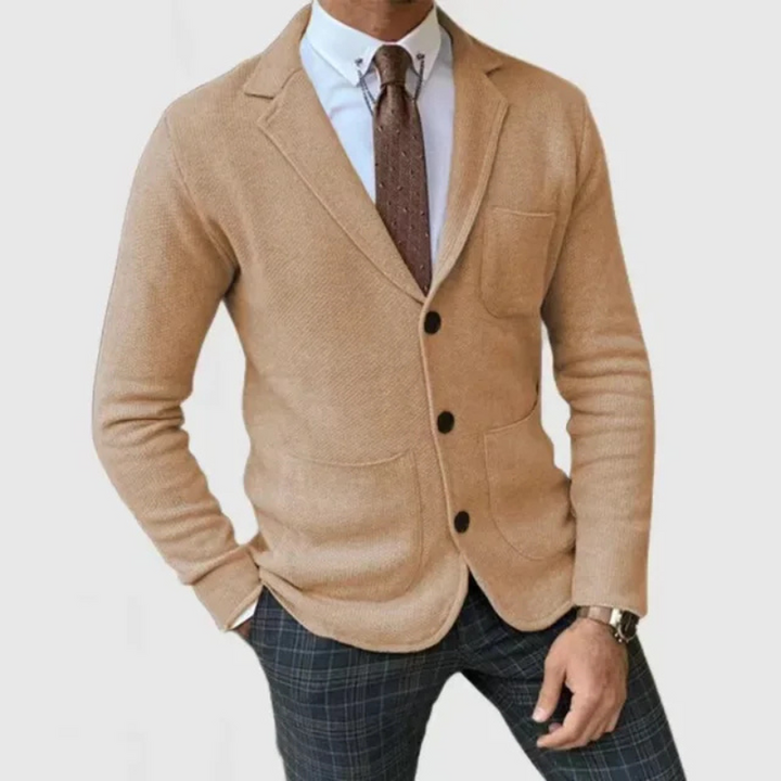 Men's fashion blazer, a sophisticated and versatile jacket with a prominent notch lapel.