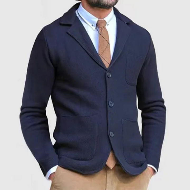 Elegant men's blazer jacket, featuring a sophisticated notch lapel for formal and semi-formal wear.
