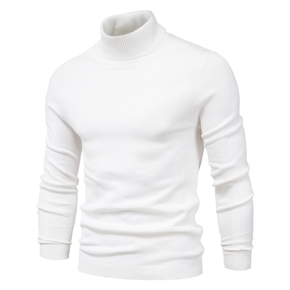 Men's sophisticated ribbed turtleneck sweater in a fitted design, perfect for fall & winter smart casual layering.