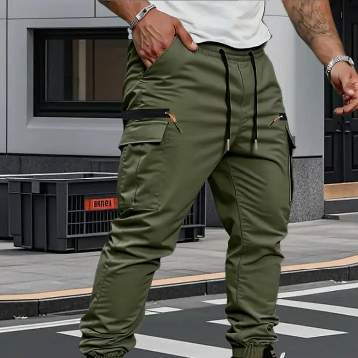 Modern men's jogger cargo pants with a tapered fit & stretch fabric. Multi-pocket design for practical everyday fashion.