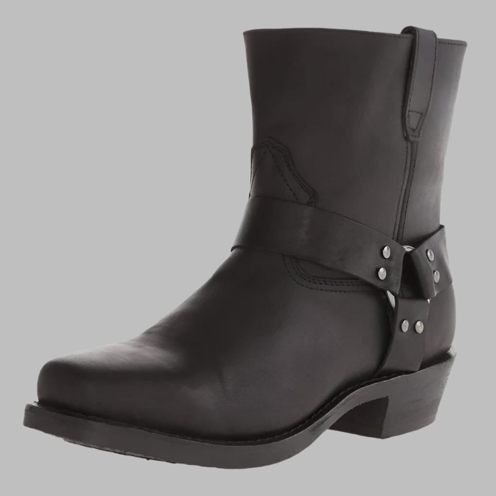 Durable men's leather strap ankle boots in a fashionable design, ideal footwear for modern men.