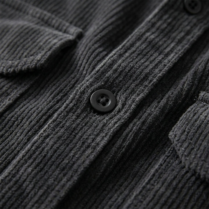 Smart casual men's gray overshirt. This button-up layering essential offers versatile, modern fit style.
