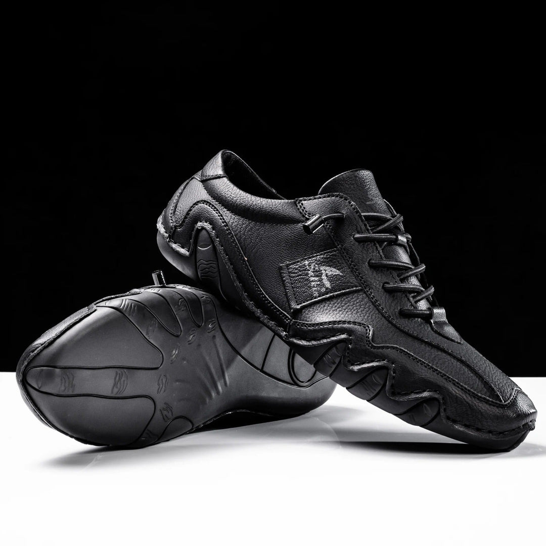 Paneled men's lace-up sneakers, offering versatile casual everyday style.