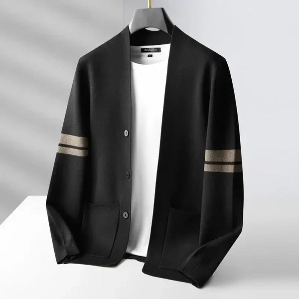 Stylish men's lightweight button-front cardigan, a comfortable and versatile top for everyday wear.
