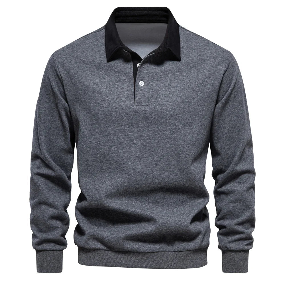 Long sleeve men's rugby shirt offering effortless comfort, classic style, and versatile daily wear.