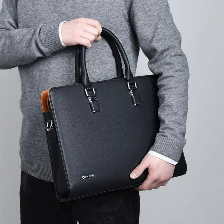 Versatile men's professional laptop messenger bag, ideal for 14-15 inch computers & business travel.