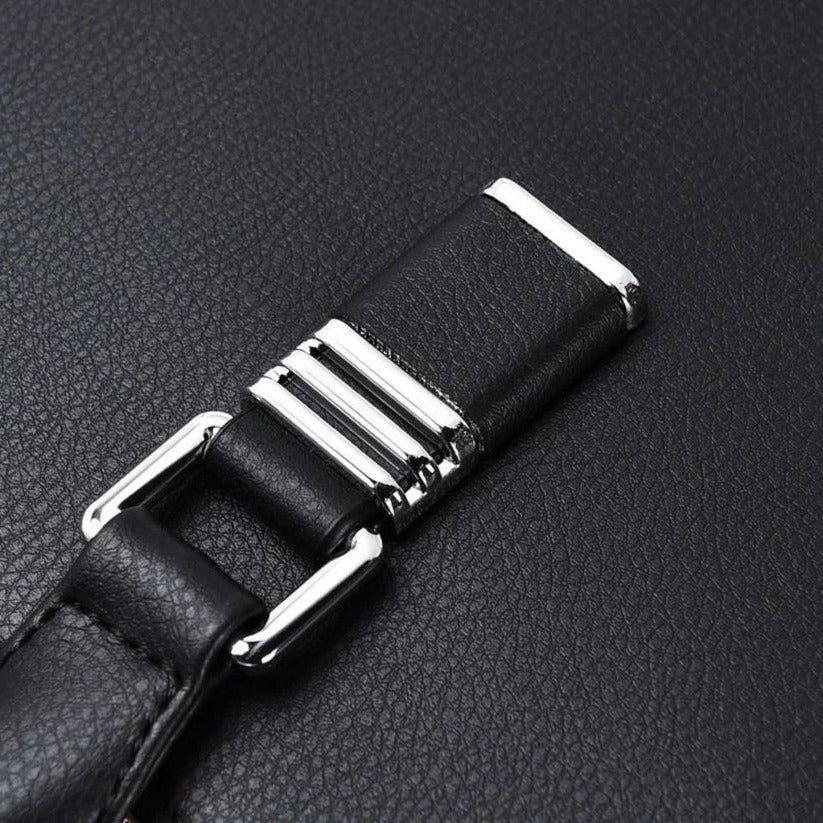 Organized men's laptop briefcase, sleek design for 14-15 inch devices, professional & travel friendly.