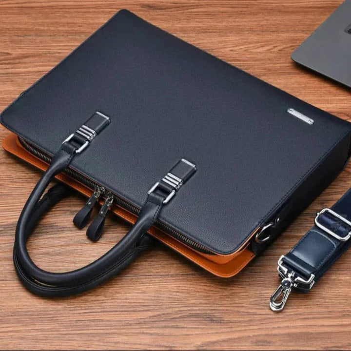 Durable men's stylish messenger bag for 14-15 inch laptops, ideal for work, business & everyday use.
