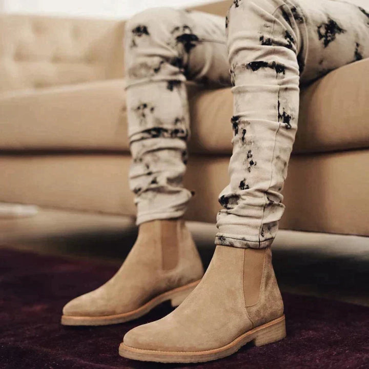 Sleek men's slip-on Chelsea boots, ankle-high design for a refined everyday look and easy on-off.