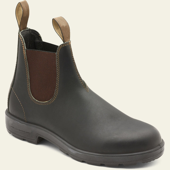 Classic black men's slip-on Chelsea boots, ideal for stylish dress or casual looks. Versatile men's ankle footwear.