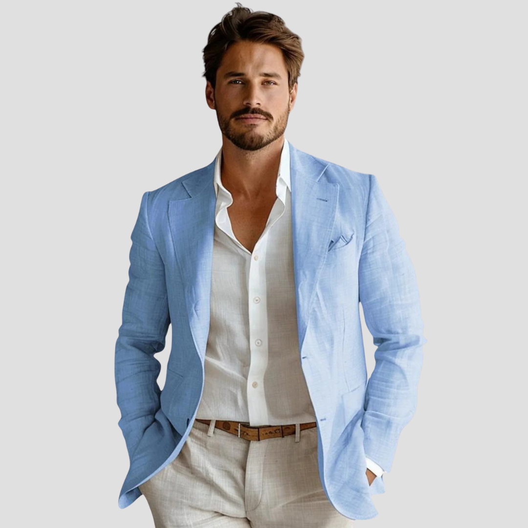 Men's lightweight summer blazer, perfect as a versatile men's jacket for elegant warm-weather outfits.