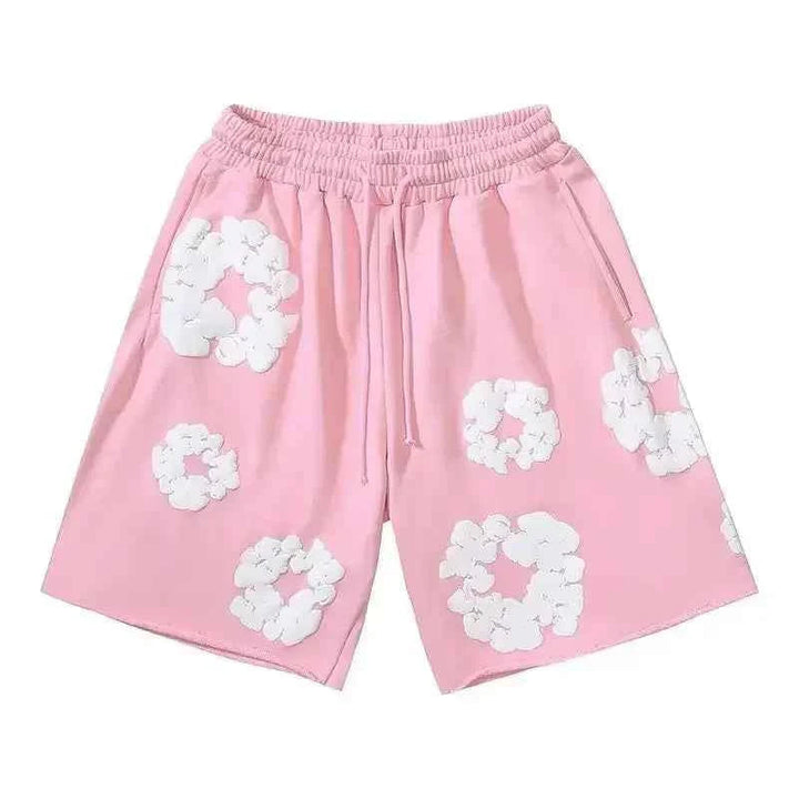 Stylish men's floral print shorts for summer festivals, beach, or vacation wear.