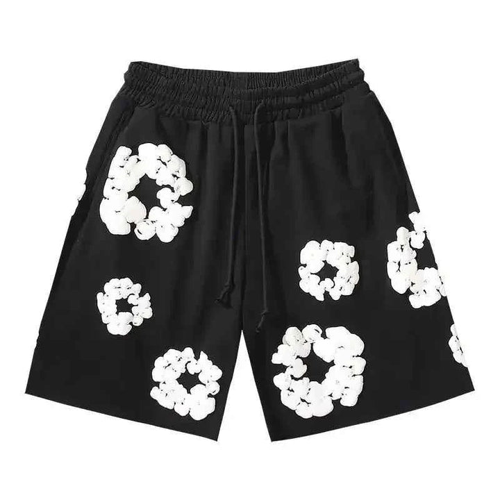 Relaxed fit men's casual shorts with a bold floral print for summer fashion.